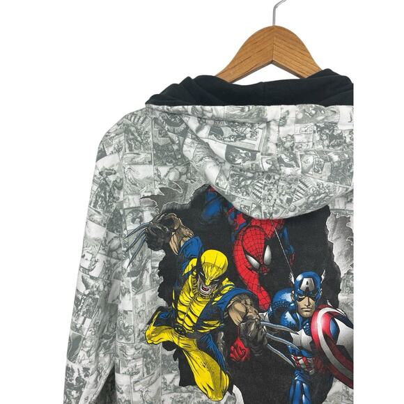Marvel Hoodie Sweatshirt Universal Studios Grey White Sweatshirt Zipper Small - Picture 5 of 9